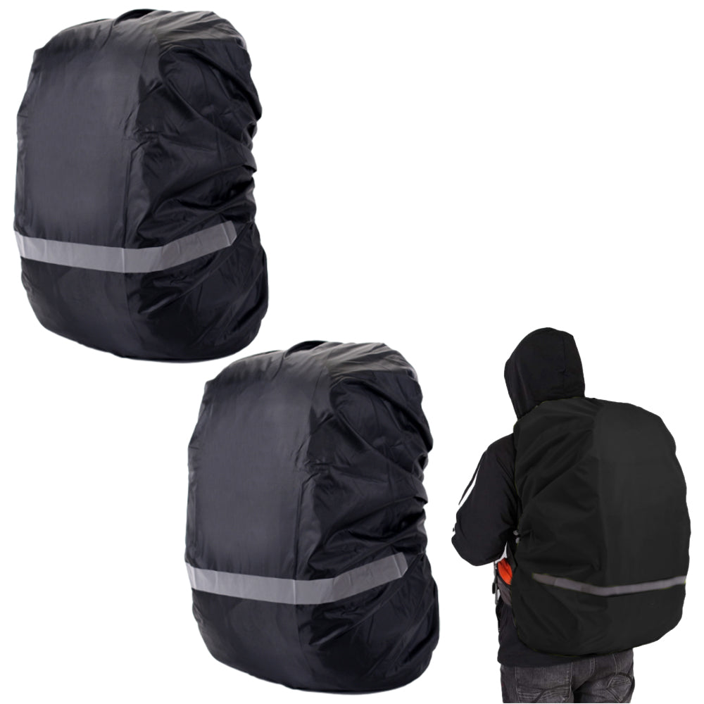 2Pcs Water-Resistant Outdoor Backpack Rain Cover with Reflective Strip