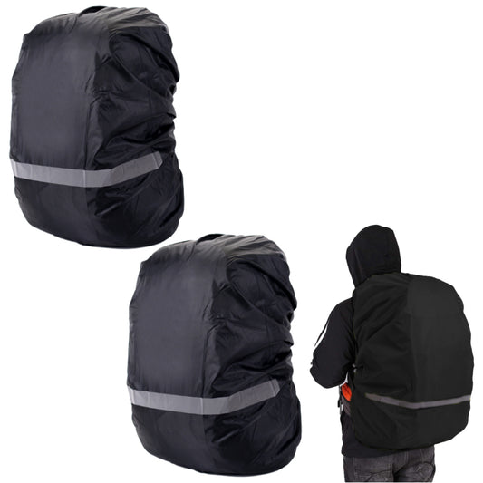 2Pcs Water-Resistant Outdoor Backpack Rain Cover with Reflective Strip