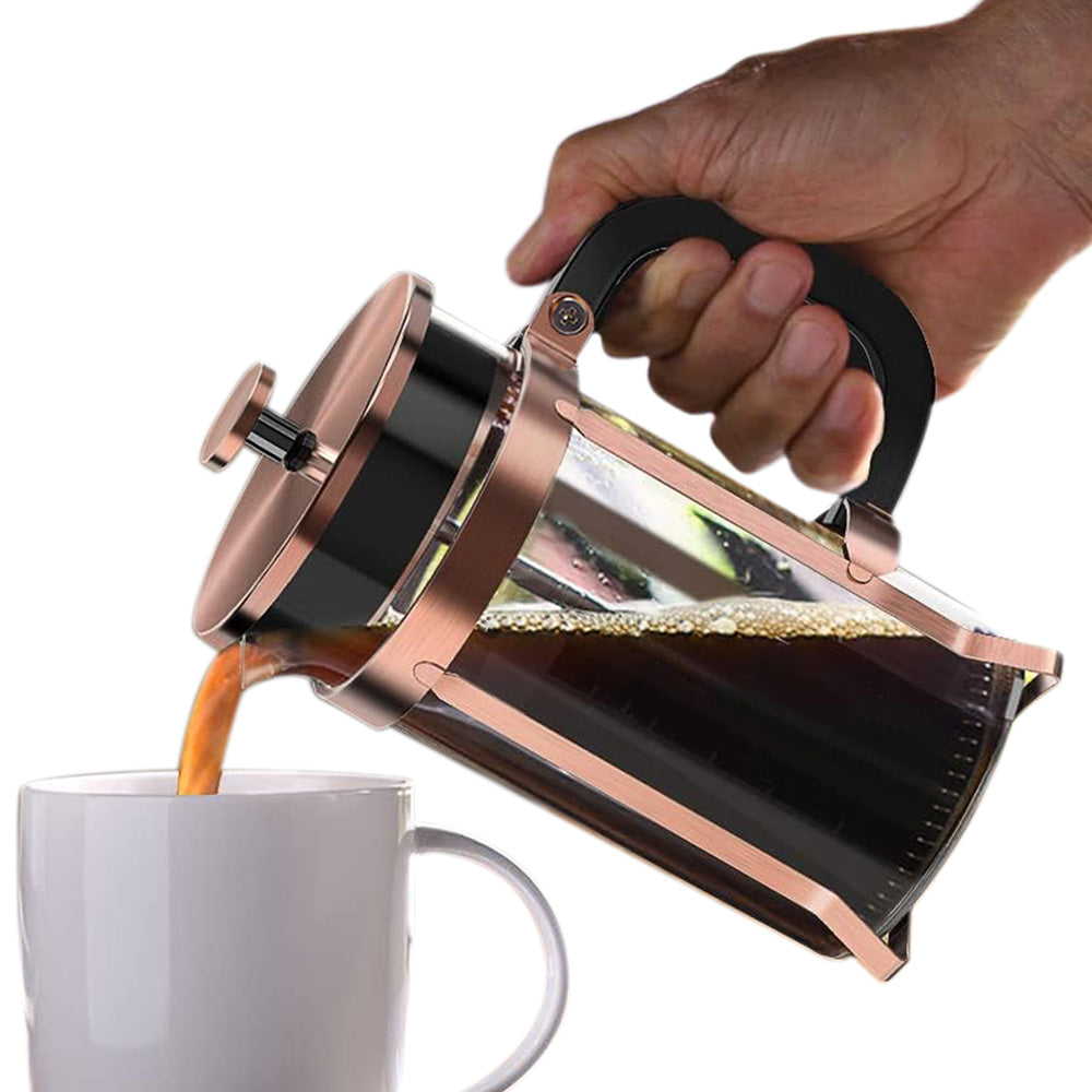 French Press Coffee Maker Borosilicate Glass Stainless Steel Brewer Cold Brew Cafetera
