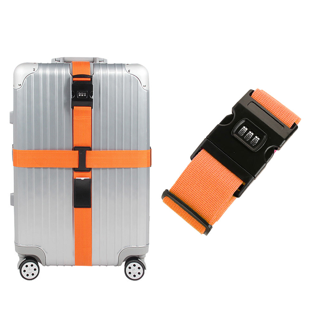 200cm Cross Packing Luggage Strap with Combination Lock for Suitcase