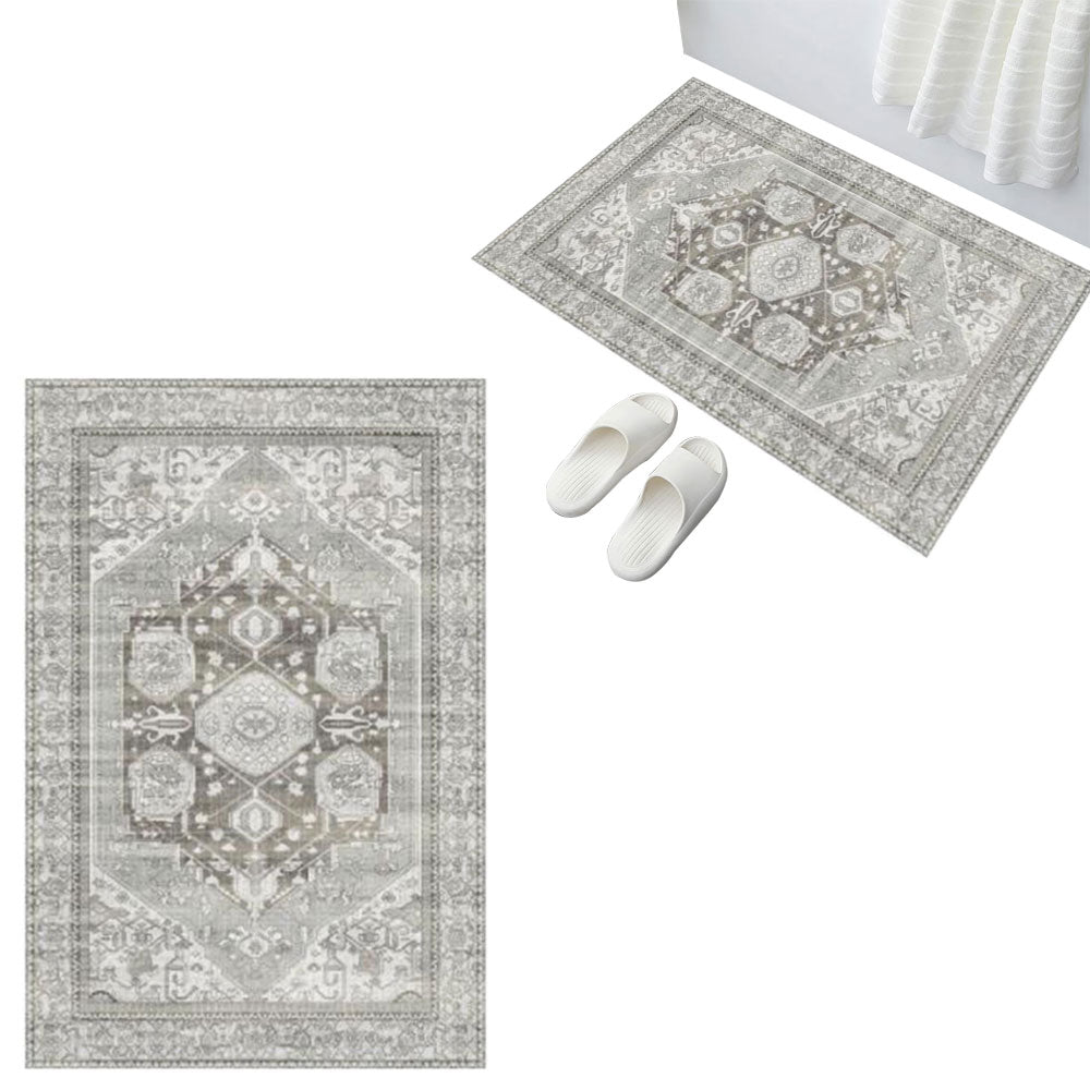 Vintage Design Runner Area Rug Doormat Allover Boho Machine Washable Mat
