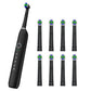 Electric Toothbrush with 5 Modes 8 Brush Heads Rechargeable 3D Rotation Toothbrush for Home Travel