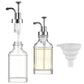 2 Pack 500ml Square Glass Syrup Soap Dispenser Bottles with Funnel