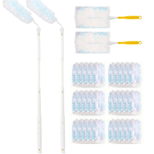 60Pcs Duster Refills With Handles Disposable Duster Refills