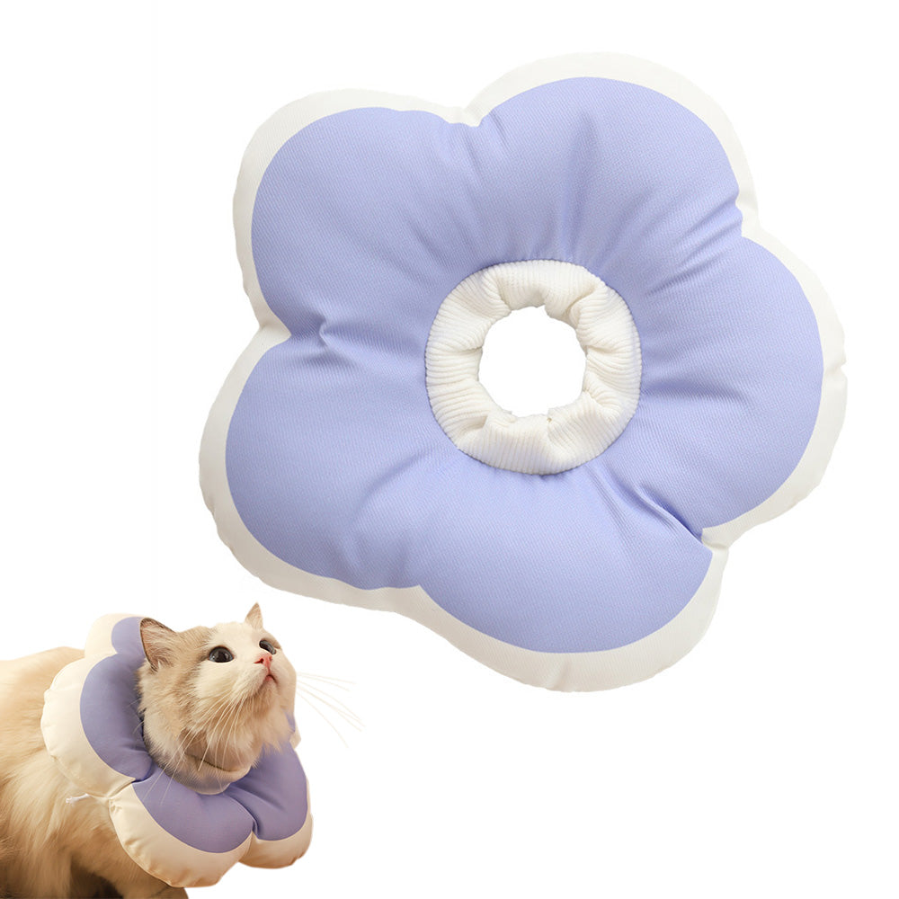 Cute Flower Cat Cone Collar Anti-Bite Lick Wound Healing Protective Neck Collar