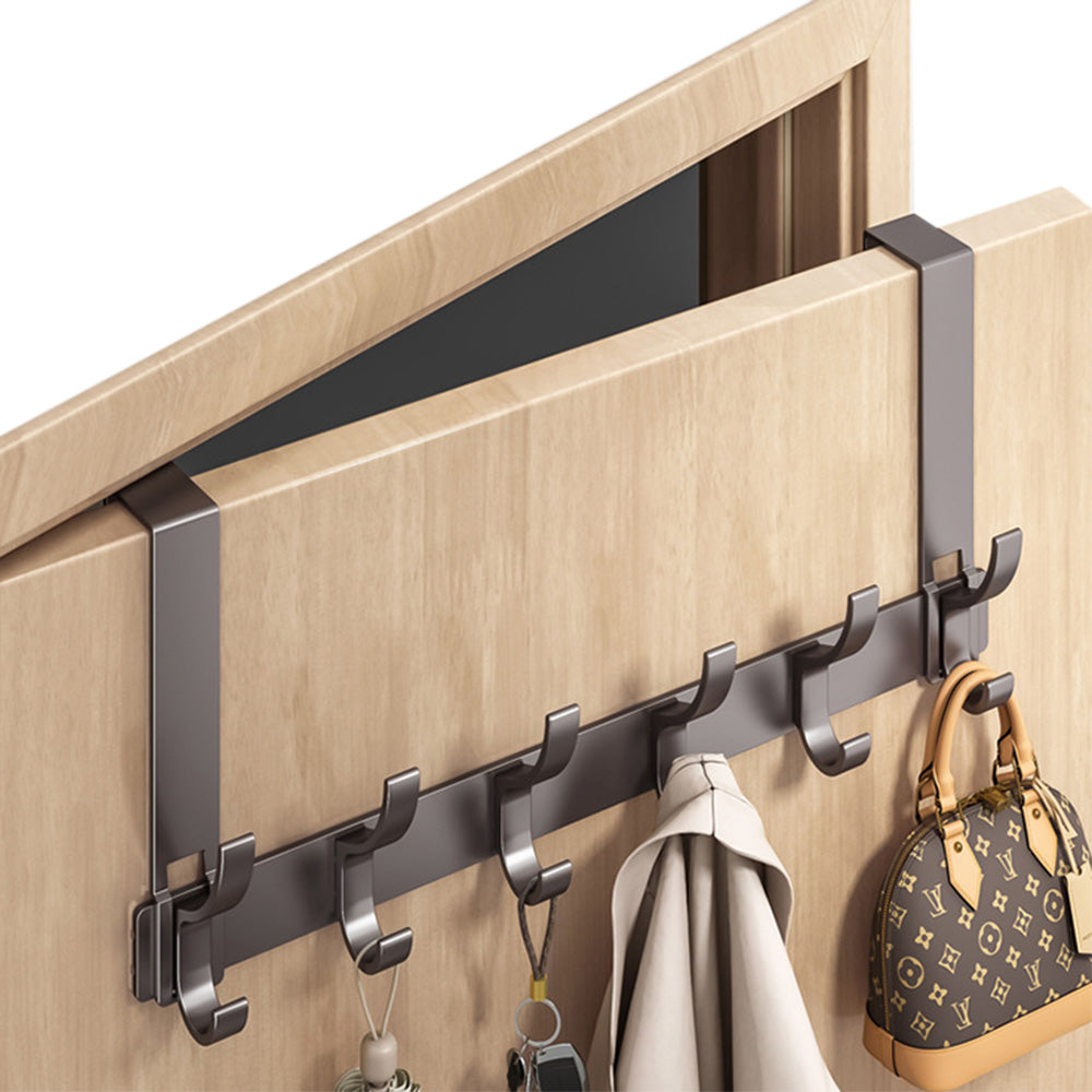 Over The Door Hooks Sturdy Door Hanger with 6 Hooks for Bathroom Bedroom