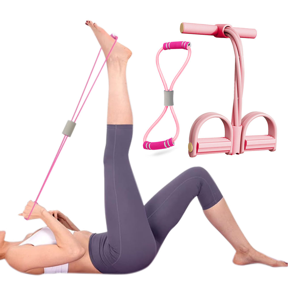 Multi-function 6 Tube Pedal Ankle Puller Fitness Exercise Rope