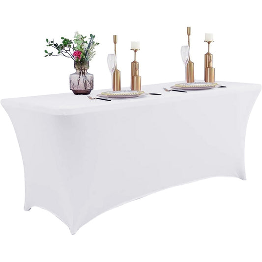 Spandex Fitted Tablecloth Rectangular Stretch Table Cover for Wedding Party