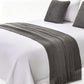 Vintage Knitted Throw Blanket with Tassels-Dark Grey