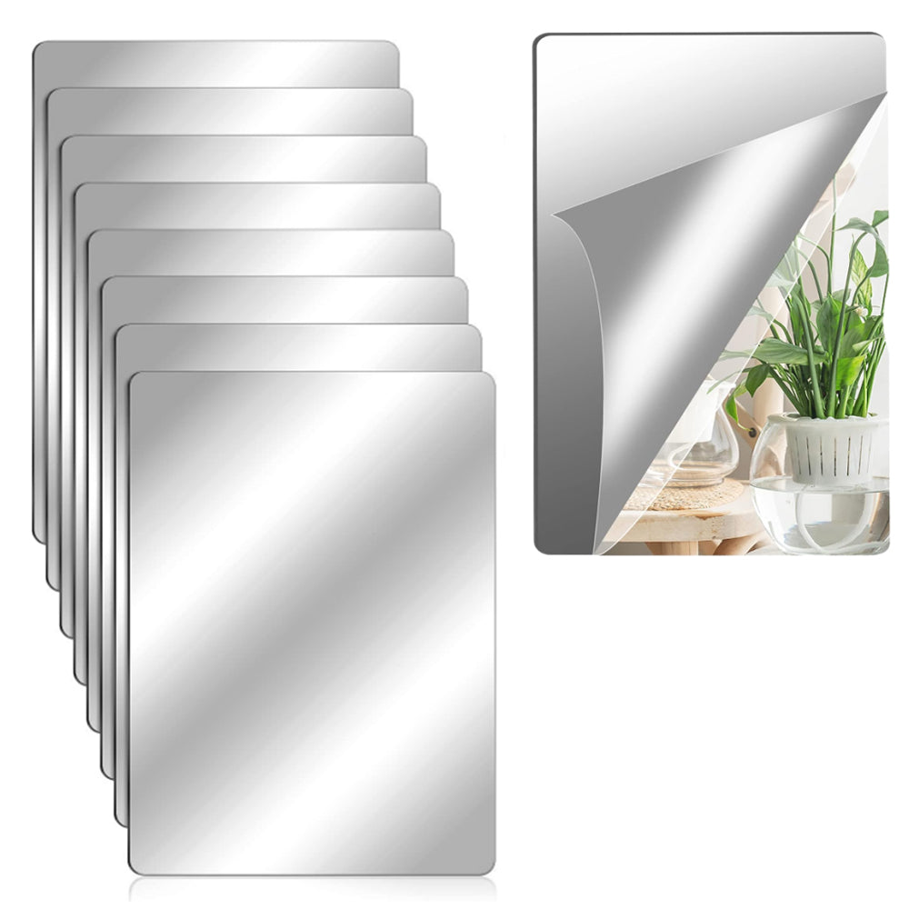 8Pcs 2MM Thick Frameless Acrylic Mirror Wall Stickers