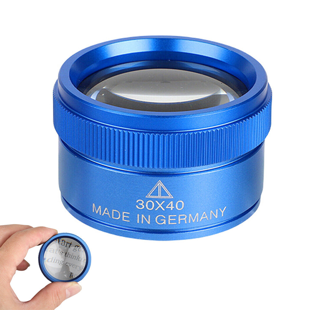 30X Magnifying Glass Optical Lens with Metal Frame for Jewelry Coin Inspection