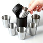 30ml Stainless Steel Shot Cup Set with PU Carry Pouch for Travel