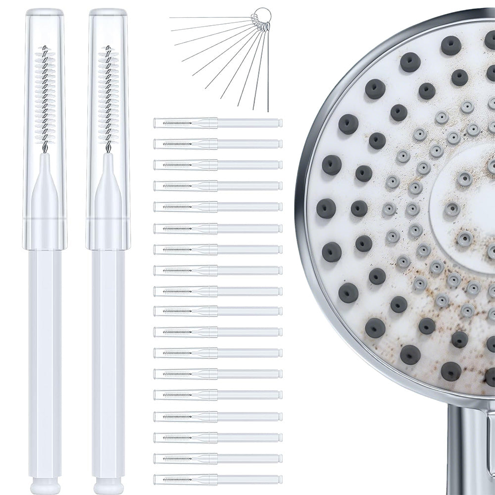 Shower Head Cleaning Brush Set Anti-Clogging with Storage Box for Bathroom
