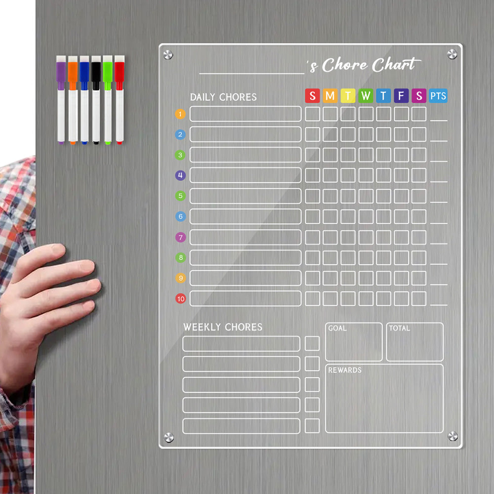 Acrylic Chore Chart Board Clear Dry Erase Checklist Chore Boars For Family Reward Chart