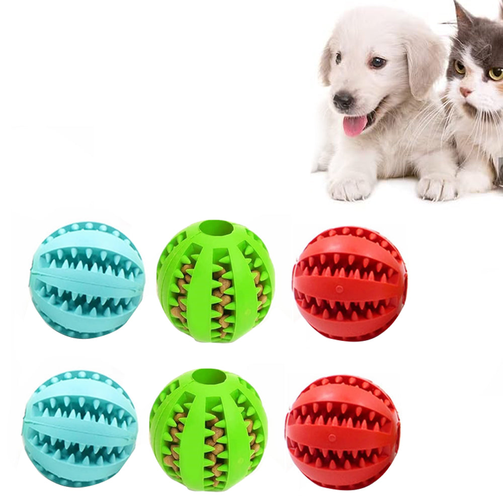 6Pcs Slow Feeder Chew Ball Toy for Puppy Pet