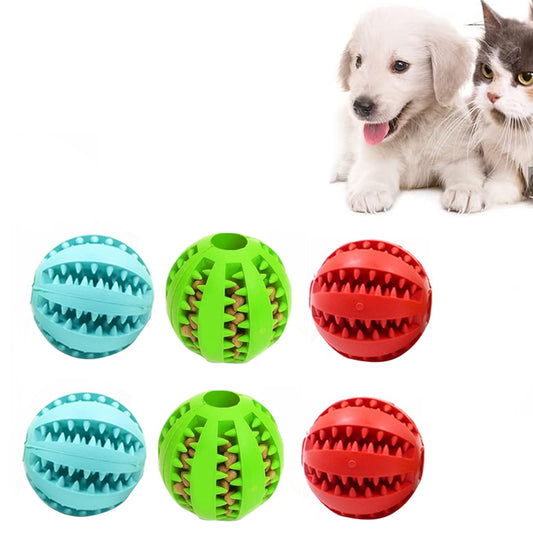 6Pcs Slow Feeder Chew Ball Toy for Puppy Pet