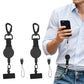 2XRetractable Phone Lanyard Locking Carabiner 360 Degree Tab for Hiking Climbing