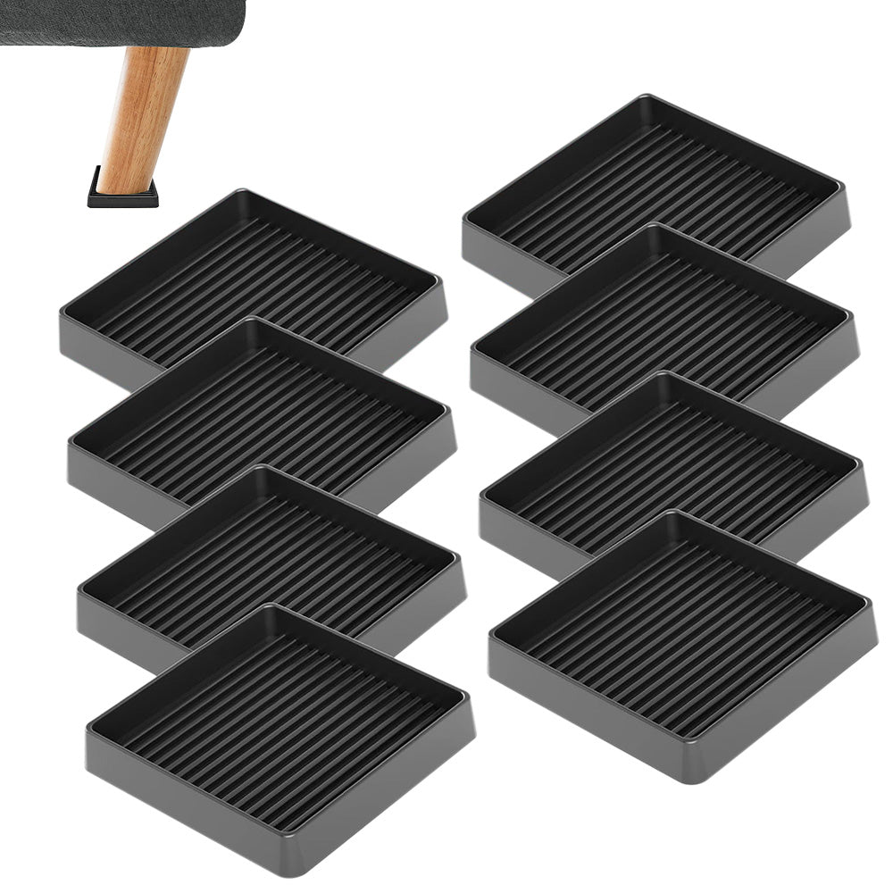 8 Pack Rubber Furniture Leg Floor Protectors with Anti Slip Textured Base