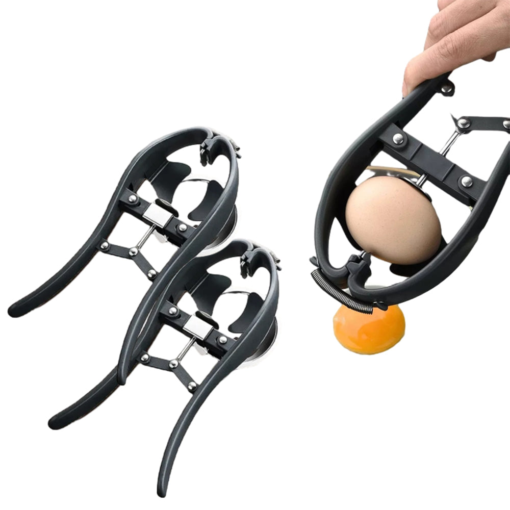 2Pcs Stainless Steel Egg Cracking Tool Easy Cutter
