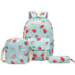 3Pcs Set Kids Backpack With Lunch Bag Pencil Bag Nylon Lightweight School Backpack