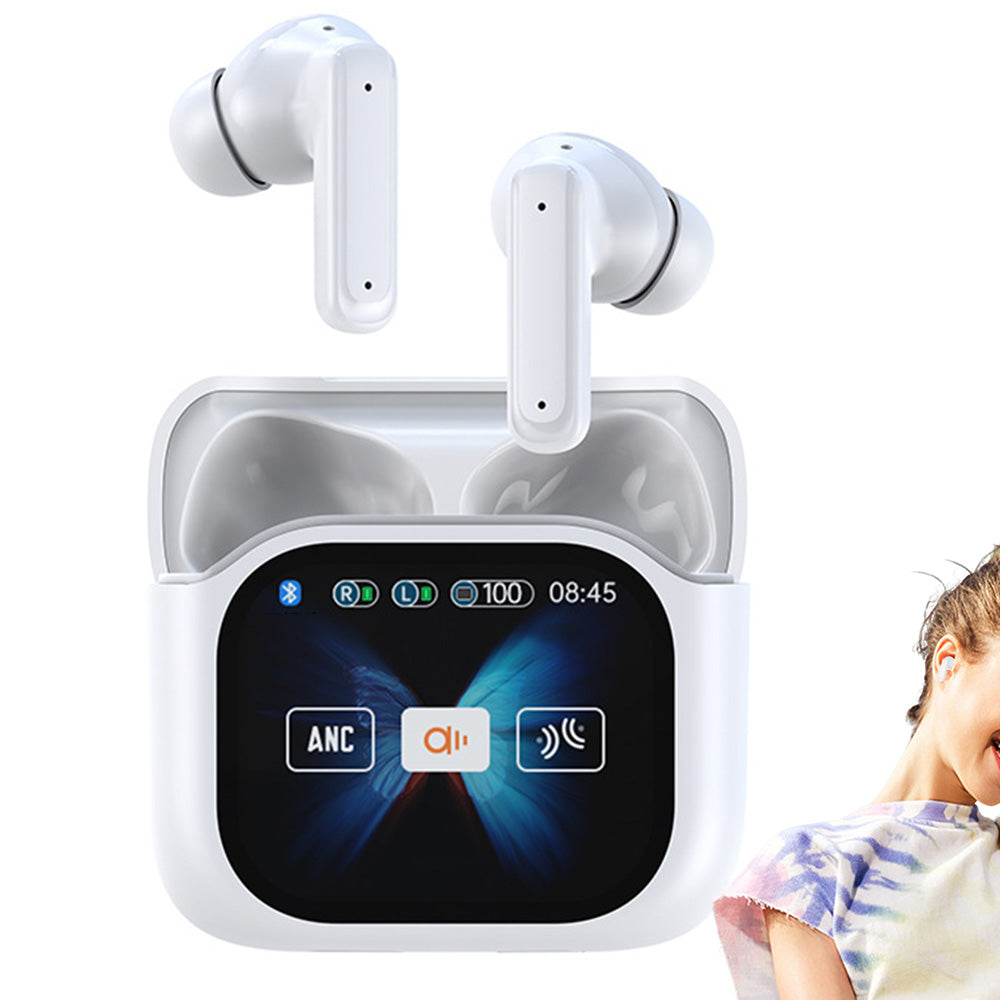 Wireless Bluetooth 5.4 AI Translation Earbuds with LCD Touchscreen Real Time 150 Languages