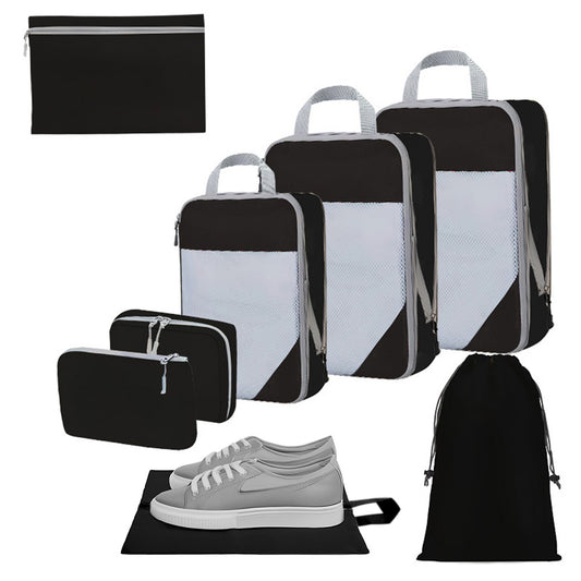 8 Set Compression Packing Cubes For Travel Essentials Expandable Luggage Storage Bags Set