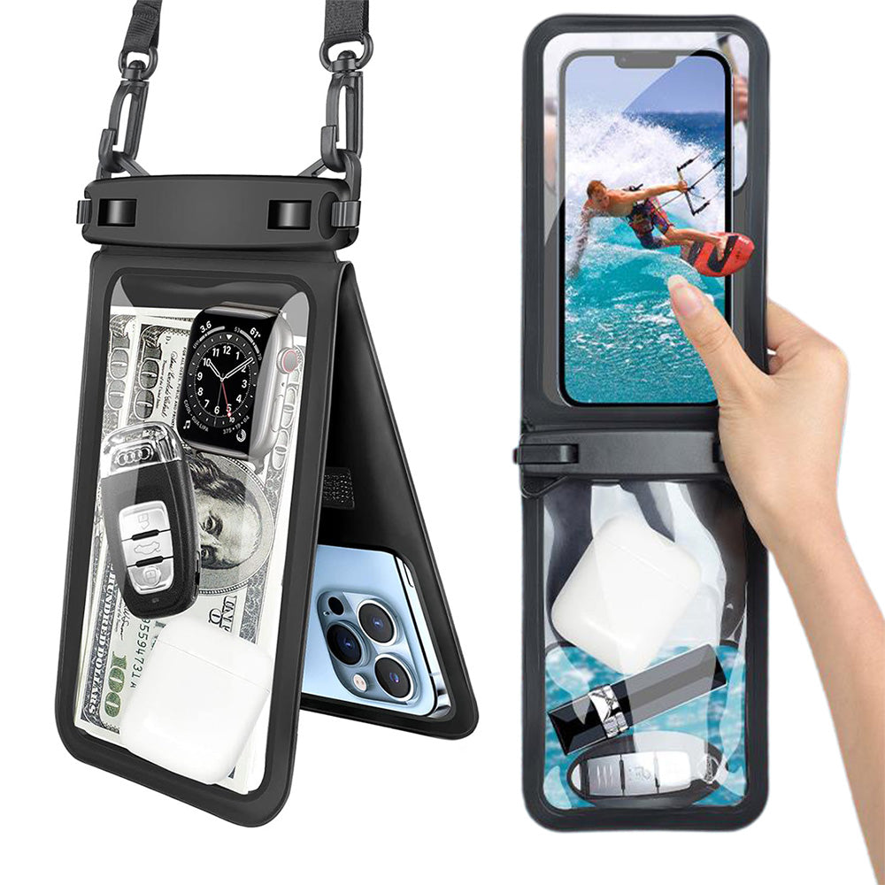 9.5 inch Double Space Water-Resistant Phone Pouch with Lanyard Underwater Seal Case Dry Bag
