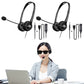 2Pcs 3.5mm Jack Wired Headsets with Microphone for Computer USB Wired Headphone
