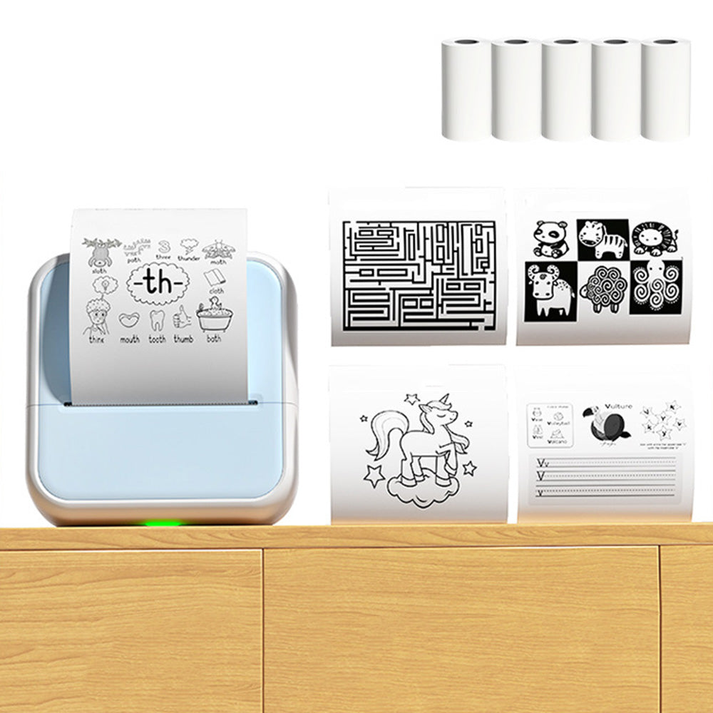 Mini Sticker Printer Portable Bluetooth Thermal Printer for Photo Notes Gift
