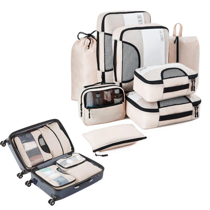 8Pcs Travel Luggage Packing Cube Compression Bags