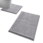 2 Piece Absorbent Bathroom Mat and U Shape Toilet Rug Set