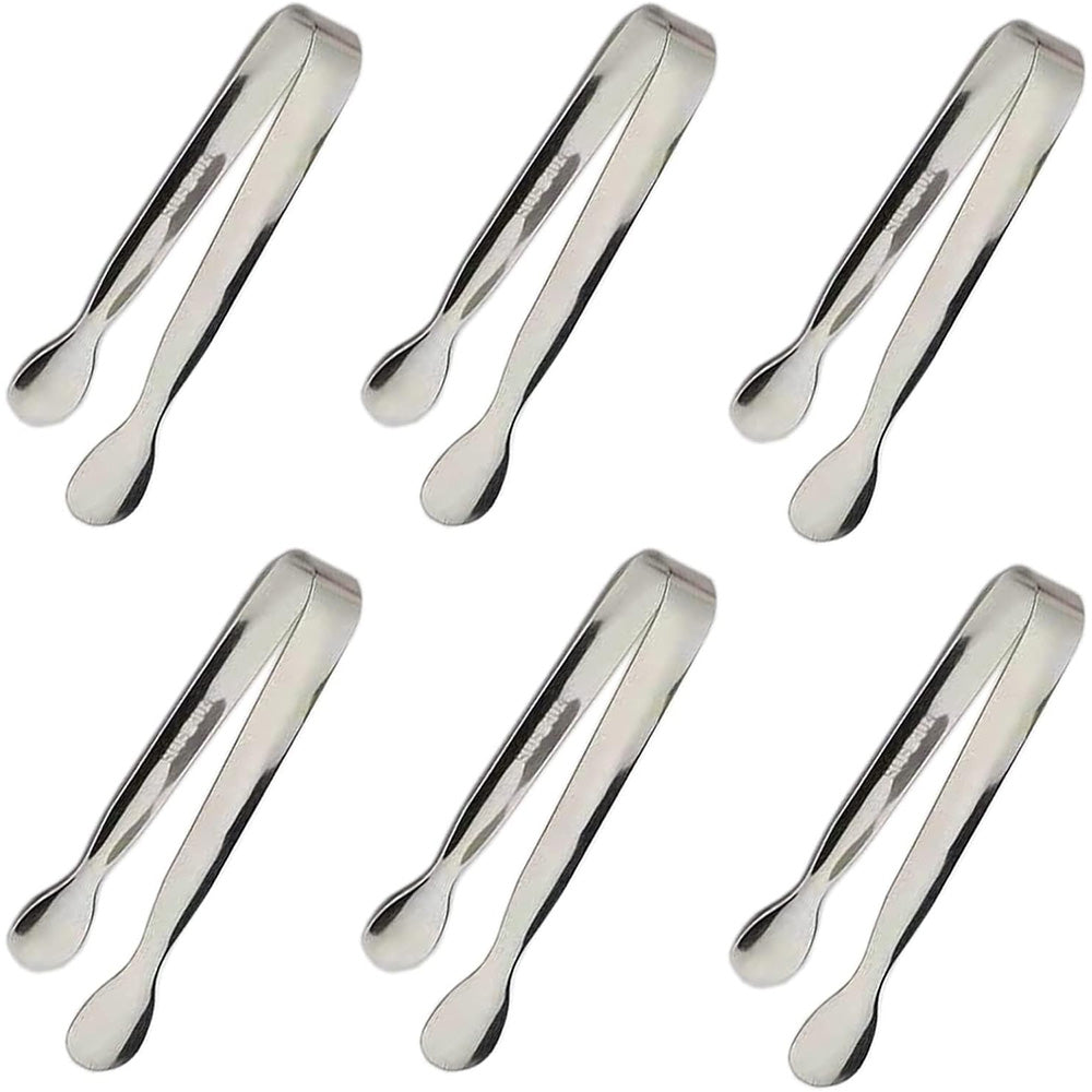 6PCS Ice Tongs Mini Sugar Tongs Stainless Steel Kitchen Utensils Set