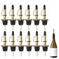 12Pcs Stainless Steel Non Drip Wine Pourers with Dust Caps