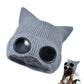 Double Layer Knit Winter Beanie with Goggles Cute Cat Ear Knit Beanie for Winter