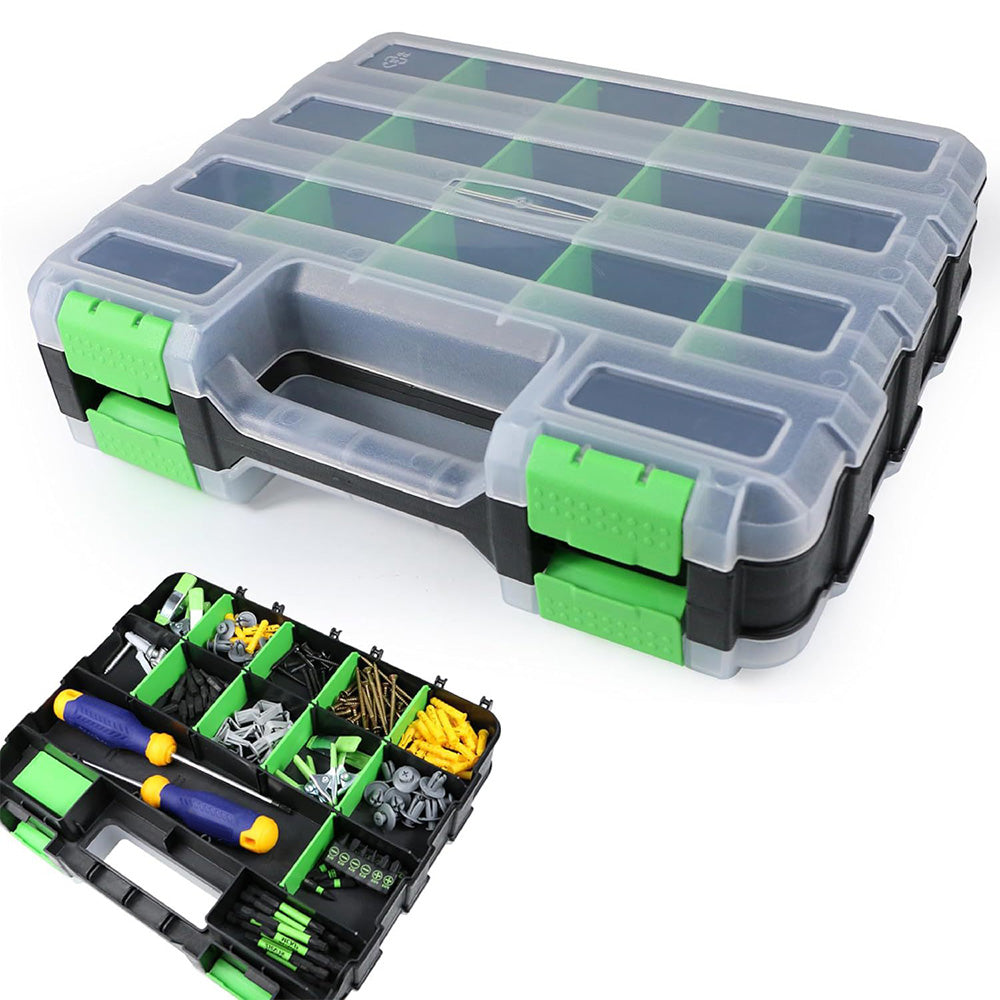 34 Grid Double Sided Tool Organizer Box for Screws Nuts and Small Parts