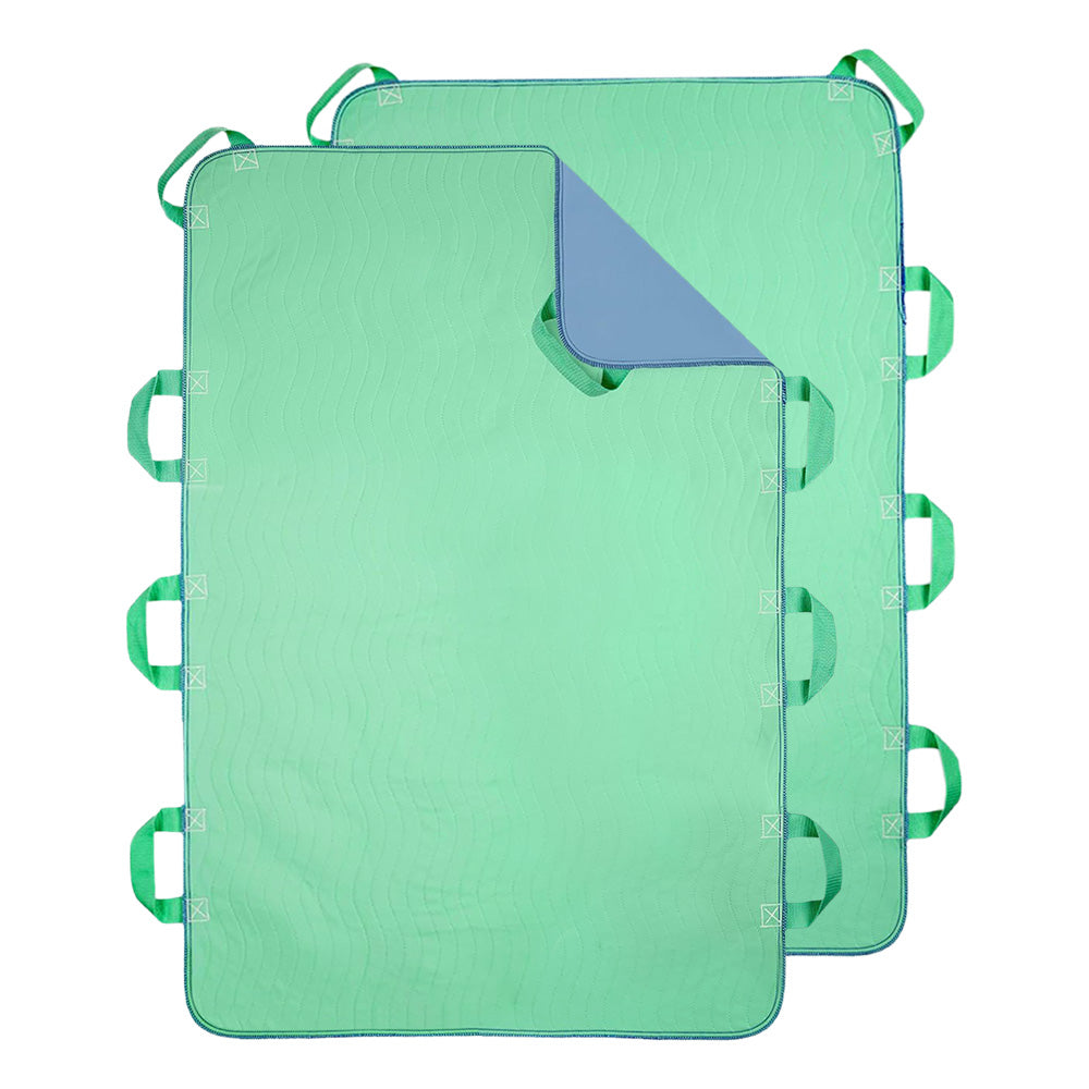 2XAbsorbent Bed Pad Washable and Leak-Proof with 8 Handles