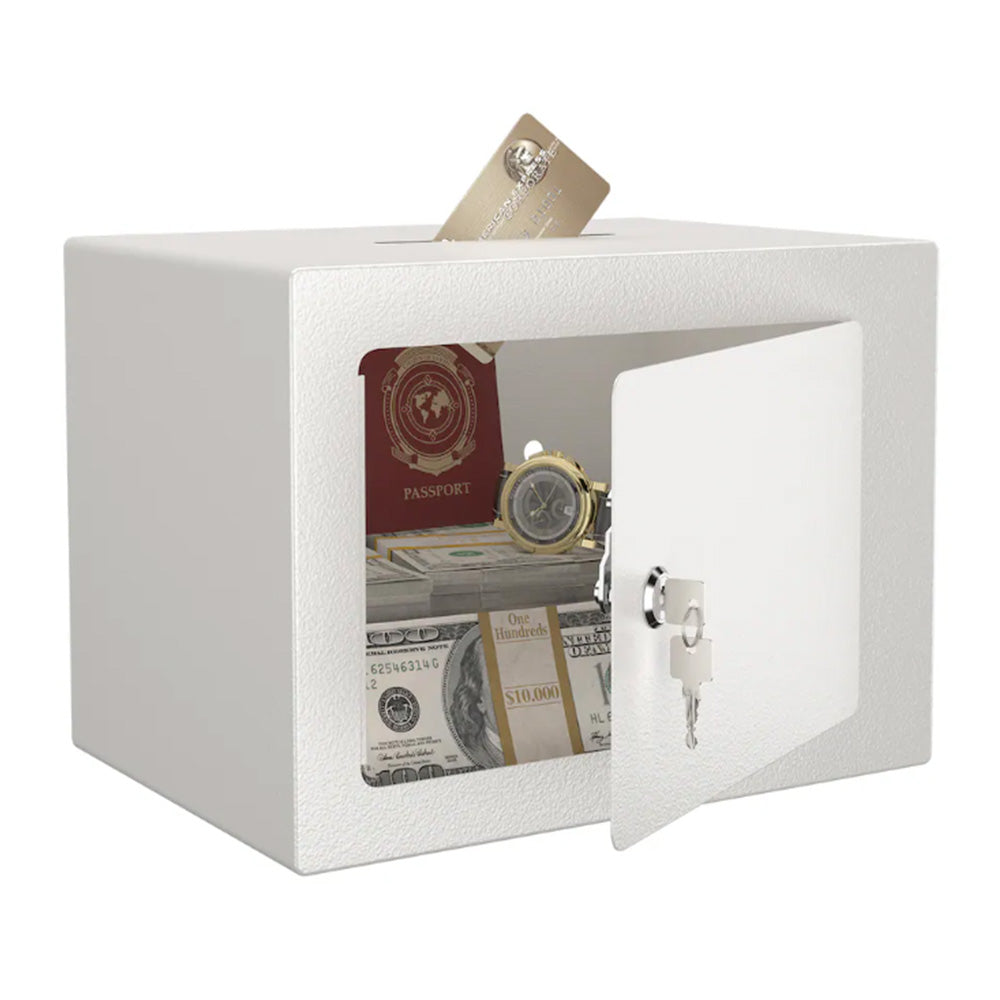 Small Safe Box with Key Lock Mini Security Safe for Money Cash Jewelry