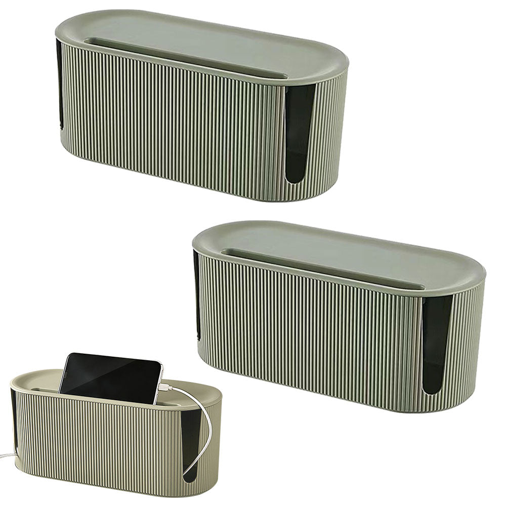 2Pcs Cable Storage Box Wire Management Case Power Plug Socket Organizer Box