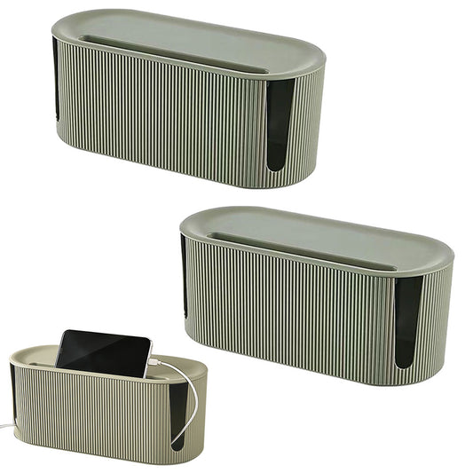 2Pcs Cable Storage Box Wire Management Case Power Plug Socket Organizer Box