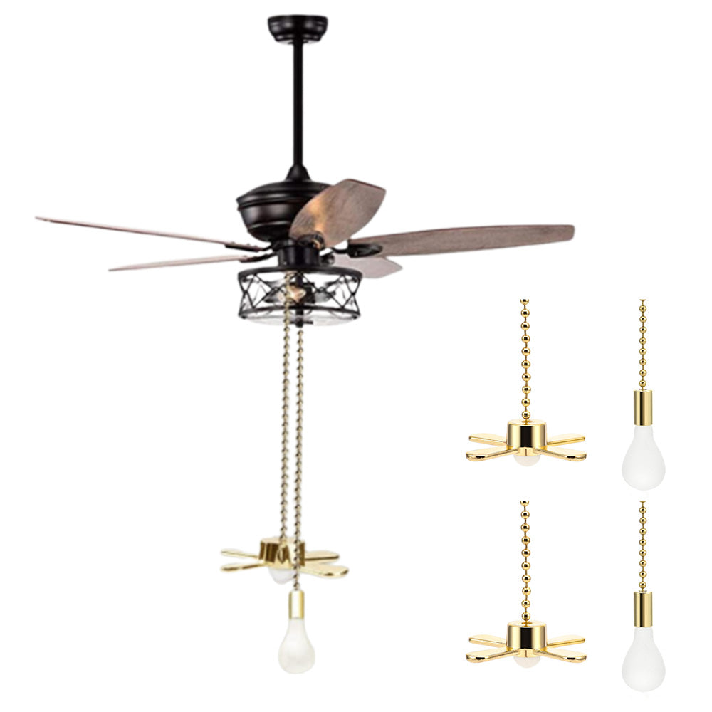 2Pcs Ceiling Fan Light Bulb Pull Chain Beaded Ball Extension Connector Decor