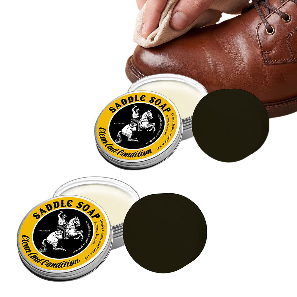 2X Leather Boot Care Kit Saddle Soap Furniture Salve for Leather Furniture Repair Tool