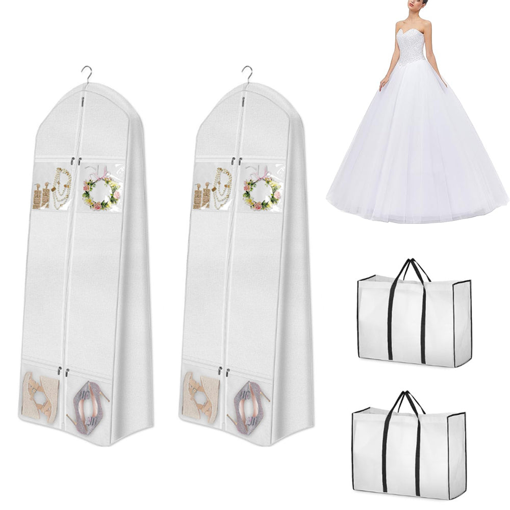 2Pcs Portable Wedding Dress Garment Storage Bag