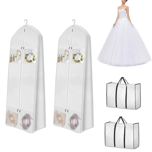 2Pcs Portable Wedding Dress Garment Storage Bag