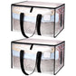 2Pcs 69x35x38CM Oversized Moving Bag with Reinforced Handles Transparent Heavy-Duty Storage Tote