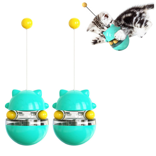 2Pcs Cat Treat Ball Tumbler Interactive Toy
