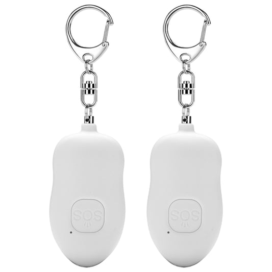2Pcs 130dB Anti-Attack Rechargeable Personal Security Alarm Keychain Emergency Torch
