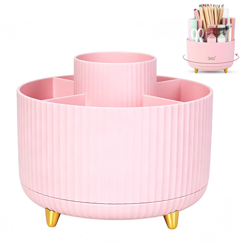 360 Degree Rotating Desk Organizer with 4 Slots For Pencil and Pen Holder