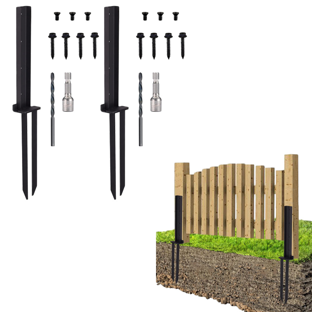 2Pcs H Design Fence Post Anchor Repair Stake Kit