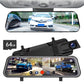 1080P Front and Rear Cameras 10 Inch Full Screen Streaming Media Dash Cam with 64GB Card