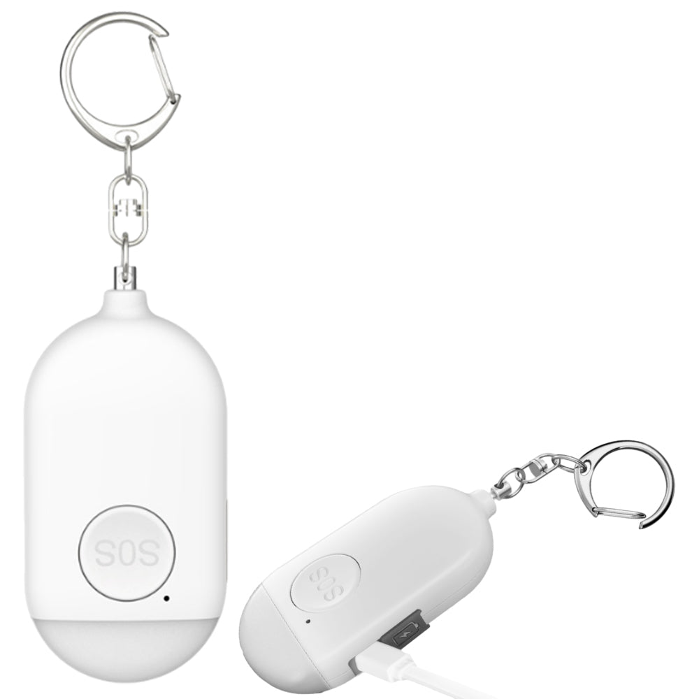 Rechargeable Personal Security Alarm Keychain With LED 130dB Self-Defense Alarm
